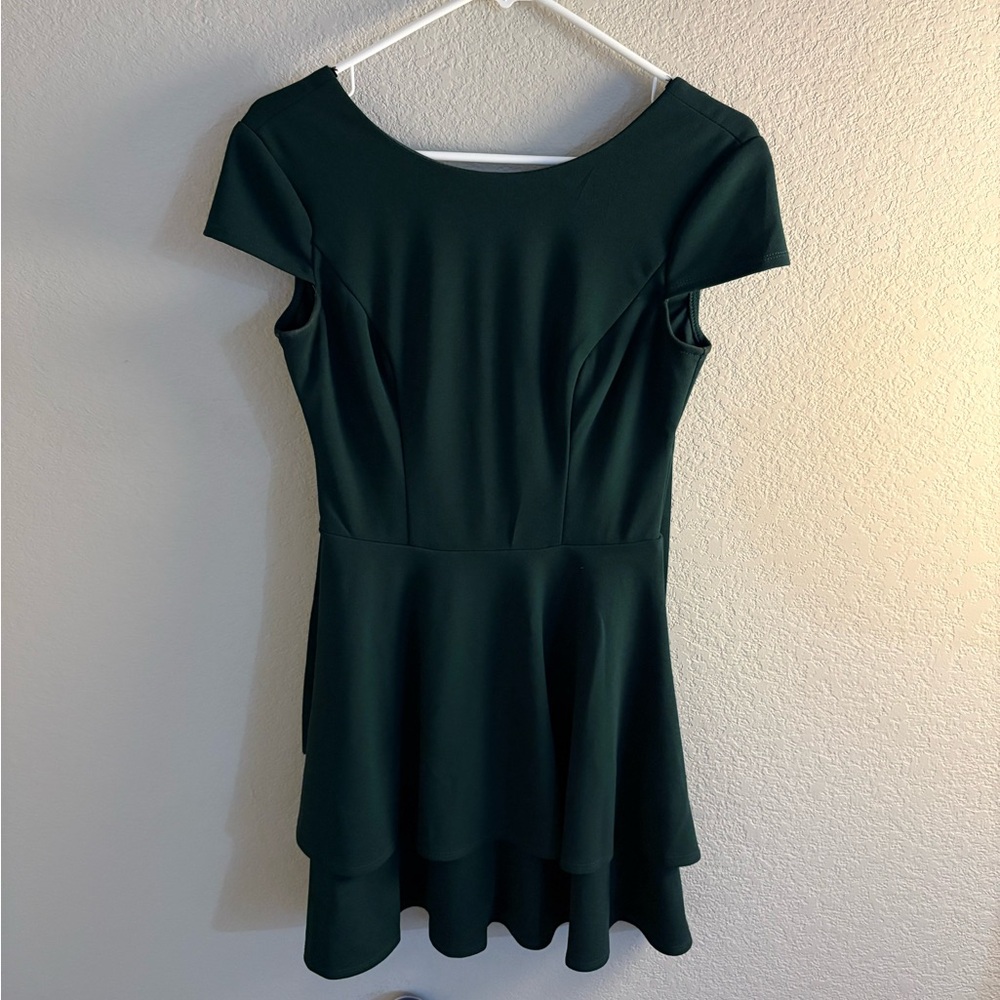 Formal Dark Green Mini Dress
